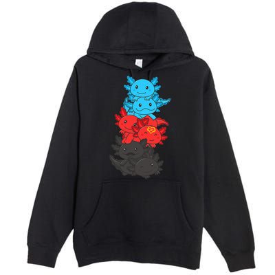Polyamory Flag Pride LGBTQ Axolotl Premium Pullover Hoodie