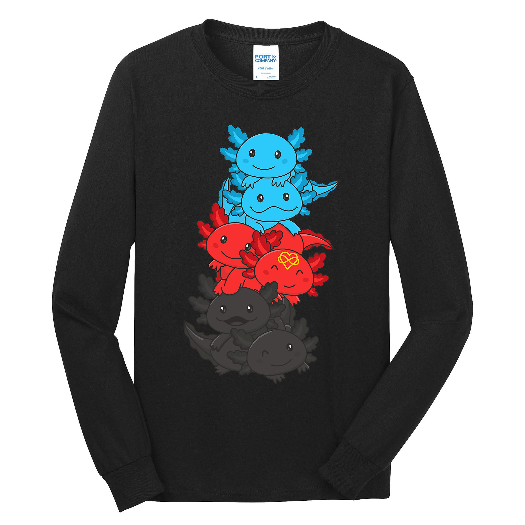 Polyamory Flag Pride LGBTQ Axolotl Tall Long Sleeve T-Shirt