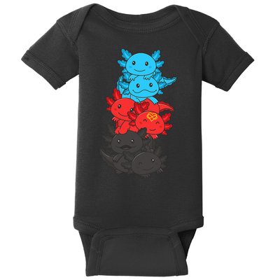 Polyamory Flag Pride LGBTQ Axolotl Baby Bodysuit