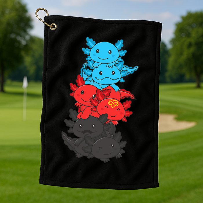 Polyamory Flag Pride LGBTQ Axolotl Golf Towel
