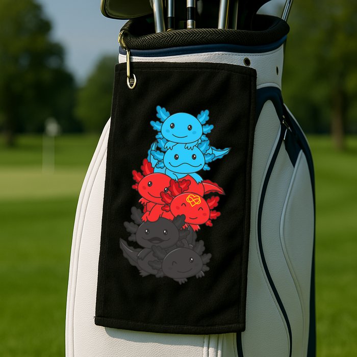 Polyamory Flag Pride LGBTQ Axolotl Golf Towel