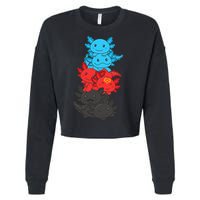 Polyamory Flag Pride LGBTQ Axolotl Cropped Pullover Crew
