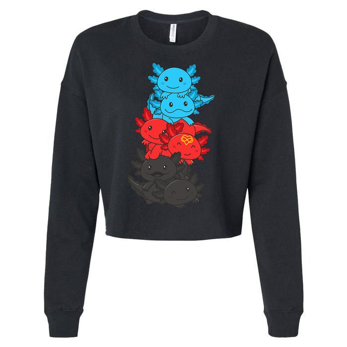 Polyamory Flag Pride LGBTQ Axolotl Cropped Pullover Crew