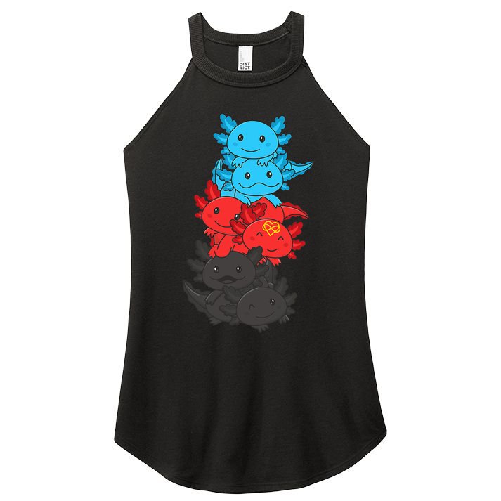 Polyamory Flag Pride LGBTQ Axolotl Women's Perfect Tri Rocker Tank