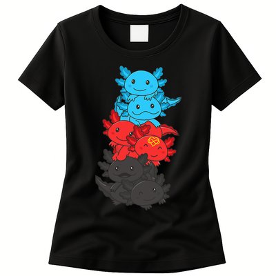 Polyamory Flag Pride LGBTQ Axolotl Womens T-Shirt