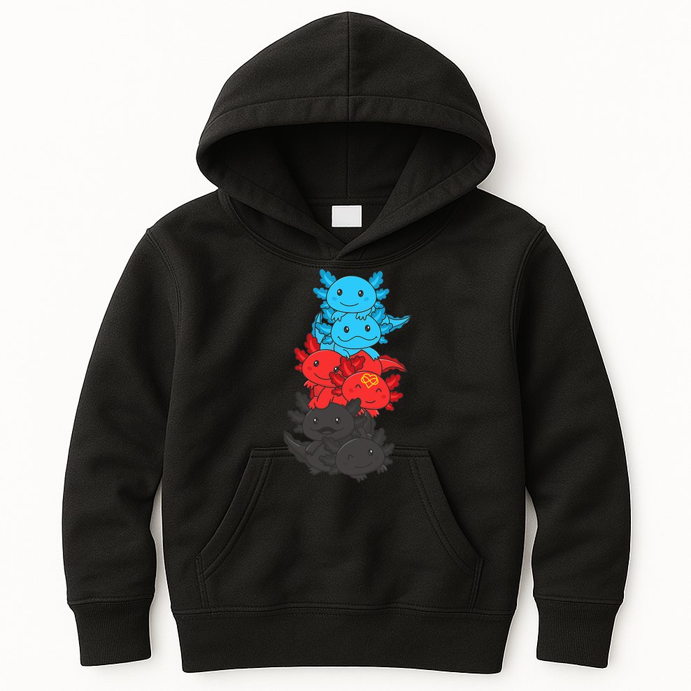 Polyamory Flag Pride LGBTQ Axolotl Kids Hoodie
