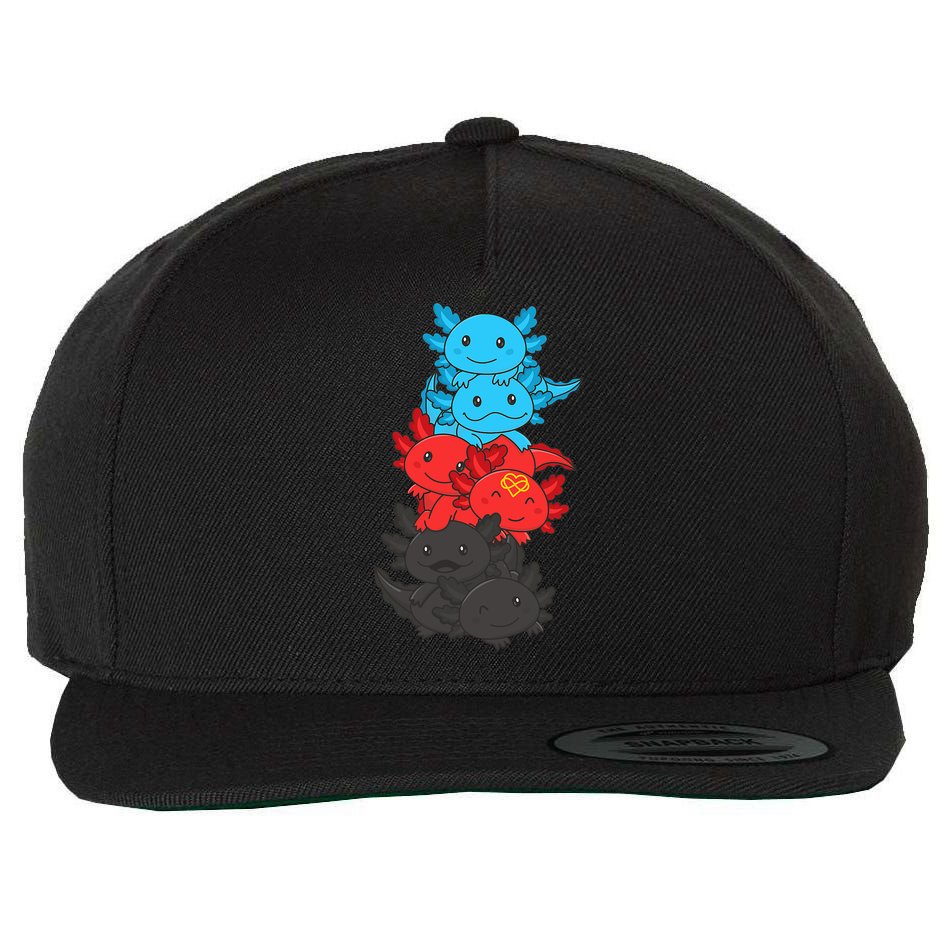 Polyamory Flag Pride LGBTQ Axolotl Wool Snapback Cap