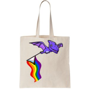 Pride Flag Pterosaur Pterodactyl Rainbow Dinosaur Tote Bag