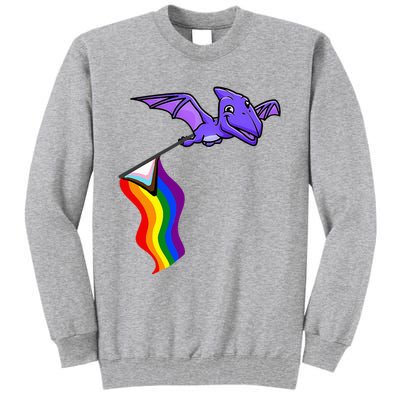 Pride Flag Pterosaur Pterodactyl Rainbow Dinosaur Tall Sweatshirt