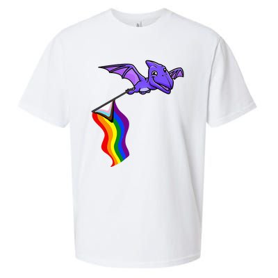 Pride Flag Pterosaur Pterodactyl Rainbow Dinosaur Sueded Cloud Jersey T-Shirt