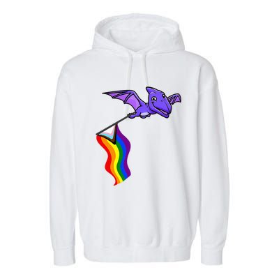 Pride Flag Pterosaur Pterodactyl Rainbow Dinosaur Garment-Dyed Fleece Hoodie