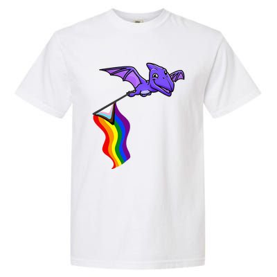 Pride Flag Pterosaur Pterodactyl Rainbow Dinosaur Garment-Dyed Heavyweight T-Shirt