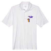 Pride Flag Pterosaur Pterodactyl Rainbow Dinosaur Men's Origin Performance Pique Polo