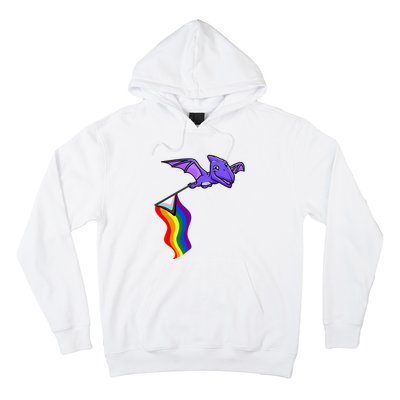 Pride Flag Pterosaur Pterodactyl Rainbow Dinosaur Hoodie