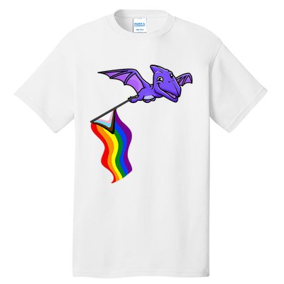 Pride Flag Pterosaur Pterodactyl Rainbow Dinosaur Tall T-Shirt