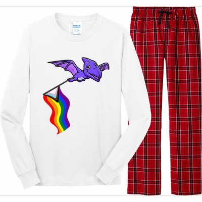 Pride Flag Pterosaur Pterodactyl Rainbow Dinosaur Long Sleeve Pajama Set