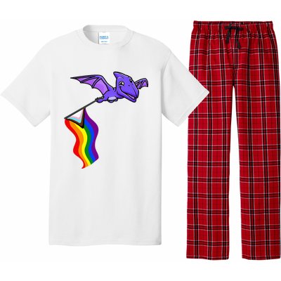 Pride Flag Pterosaur Pterodactyl Rainbow Dinosaur Pajama Set