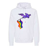 Pride Flag Pterosaur Pterodactyl Rainbow Dinosaur Premium Hoodie