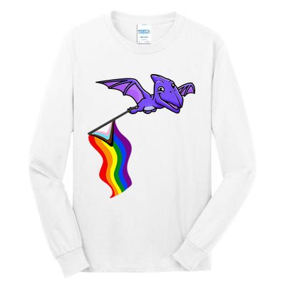 Pride Flag Pterosaur Pterodactyl Rainbow Dinosaur Tall Long Sleeve T-Shirt