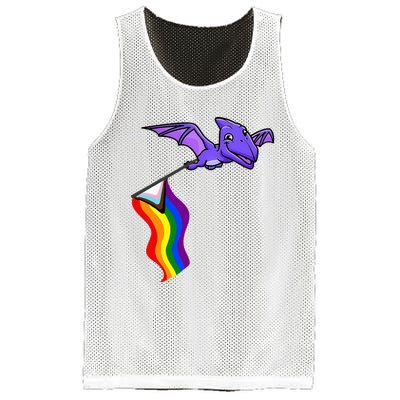 Pride Flag Pterosaur Pterodactyl Rainbow Dinosaur Mesh Reversible Basketball Jersey Tank