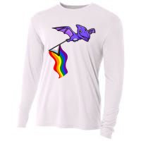 Pride Flag Pterosaur Pterodactyl Rainbow Dinosaur Cooling Performance Long Sleeve Crew