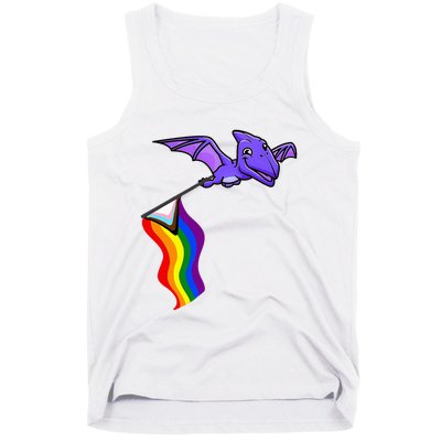 Pride Flag Pterosaur Pterodactyl Rainbow Dinosaur Tank Top