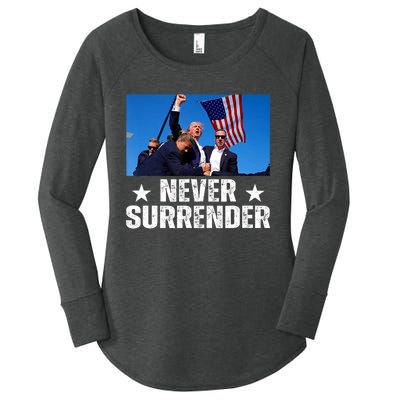 Pray For President Trump Never Surrender God Bless Trump Women's Perfect Tri Tunic Long Sleeve Shirt