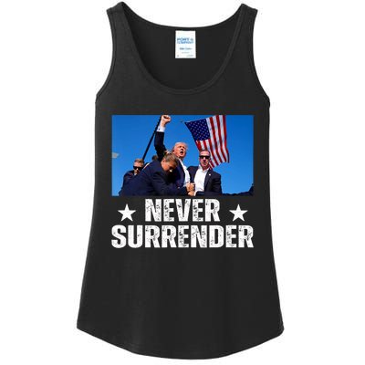 Pray For President Trump Never Surrender God Bless Trump Ladies Essential Tank