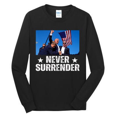 Pray For President Trump Never Surrender God Bless Trump Tall Long Sleeve T-Shirt