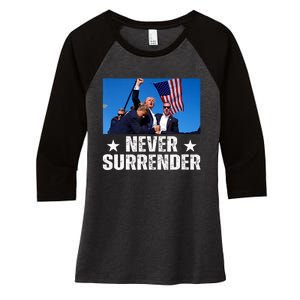 Pray For President Trump Never Surrender God Bless Trump Women's Tri-Blend 3/4-Sleeve Raglan Shirt