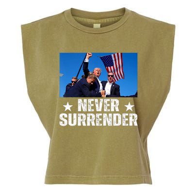 Pray For President Trump Never Surrender God Bless Trump Garment-Dyed Women's Muscle Tee