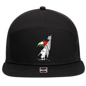 Palestine Free Palestine In Arabic Free Gaza Palestine 7 Panel Mesh Trucker Snapback Hat