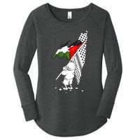 Palestine Free Palestine In Arabic Free Gaza Palestine Women's Perfect Tri Tunic Long Sleeve Shirt