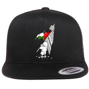 Palestine Free Palestine In Arabic Free Gaza Palestine Flat Bill Trucker Hat