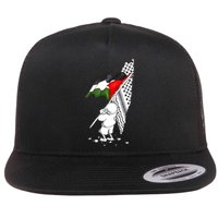 Palestine Free Palestine In Arabic Free Gaza Palestine Flat Bill Trucker Hat