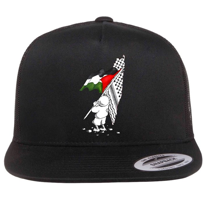 Palestine Free Palestine In Arabic Free Gaza Palestine Flat Bill Trucker Hat