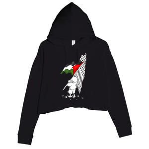 Palestine Free Palestine In Arabic Free Gaza Palestine Crop Fleece Hoodie