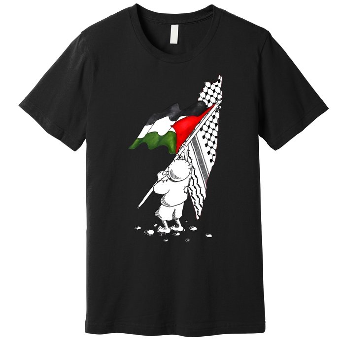 Palestine Free Palestine In Arabic Free Gaza Palestine Premium T-Shirt