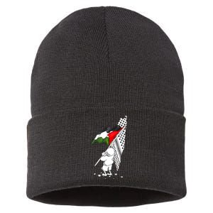 Palestine Free Palestine In Arabic Free Gaza Palestine Sustainable Knit Beanie