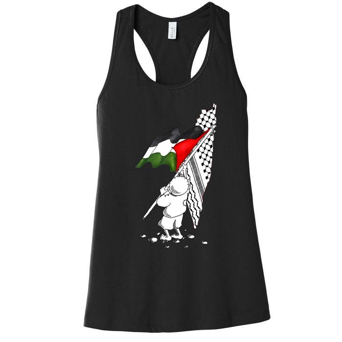 Palestine Free Palestine In Arabic Free Gaza Palestine Women's Racerback Tank