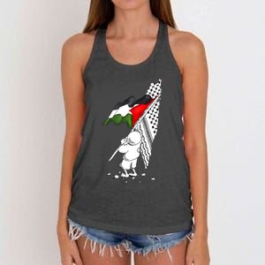 Palestine Free Palestine In Arabic Free Gaza Palestine Women's Knotted Racerback Tank