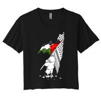 Palestine Free Palestine In Arabic Free Gaza Palestine Women's Crop Top Tee