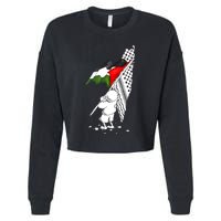 Palestine Free Palestine In Arabic Free Gaza Palestine Cropped Pullover Crew