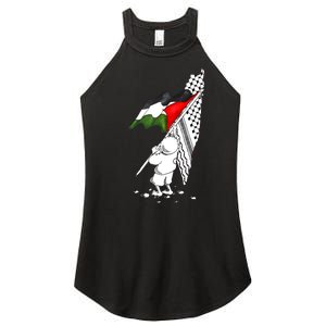 Palestine Free Palestine In Arabic Free Gaza Palestine Women's Perfect Tri Rocker Tank