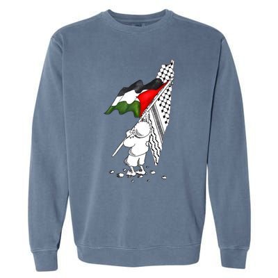 Palestine Free Palestine In Arabic Free Gaza Palestine Garment-Dyed Sweatshirt