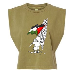 Palestine Free Palestine In Arabic Free Gaza Palestine Garment-Dyed Women's Muscle Tee