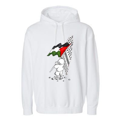 Palestine Free Palestine In Arabic Free Gaza Palestine Garment-Dyed Fleece Hoodie