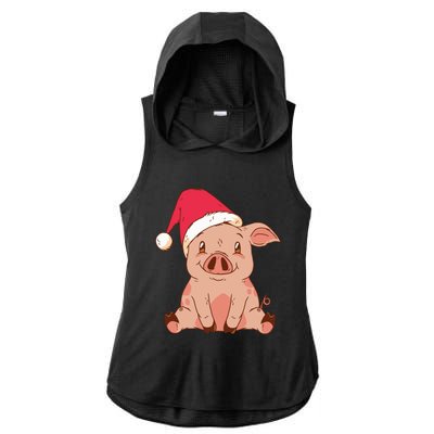 Pig Farmer Piggy Christmas Xmas Funny Gift Ladies PosiCharge Tri-Blend Wicking Draft Hoodie Tank