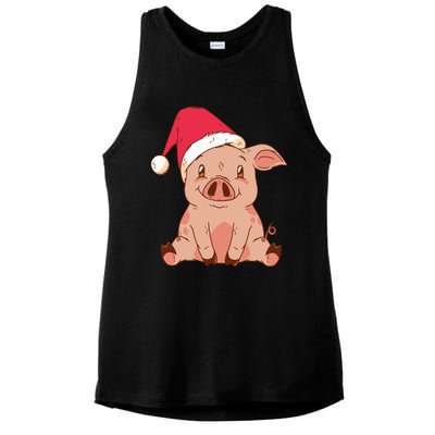 Pig Farmer Piggy Christmas Xmas Funny Gift Ladies PosiCharge Tri-Blend Wicking Tank