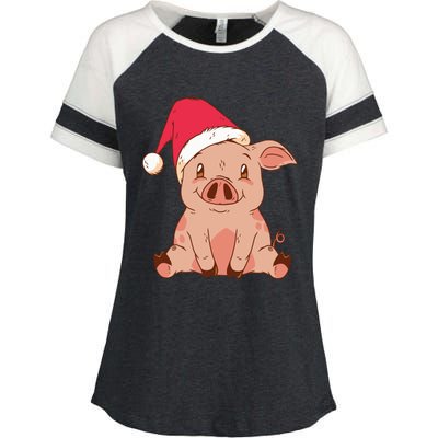 Pig Farmer Piggy Christmas Xmas Funny Gift Enza Ladies Jersey Colorblock Tee